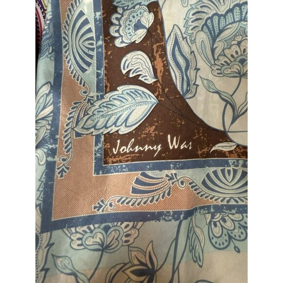 Johnny Was 100% Silk Floral Patch Lagenlook Hippie Boho Maxi Dress Size Large - Picture 6 of 16